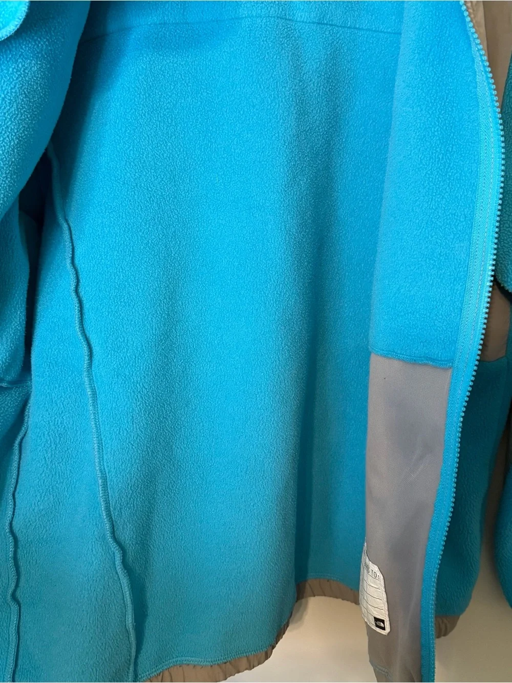 The North Face Girls XL 18 Fleece Jacket Blue Gray Full Zip Lightweight Coat